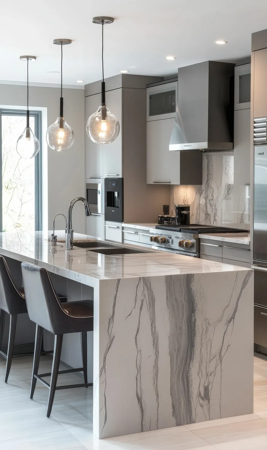 stylish kitchen remodeling Chicago with lighting
