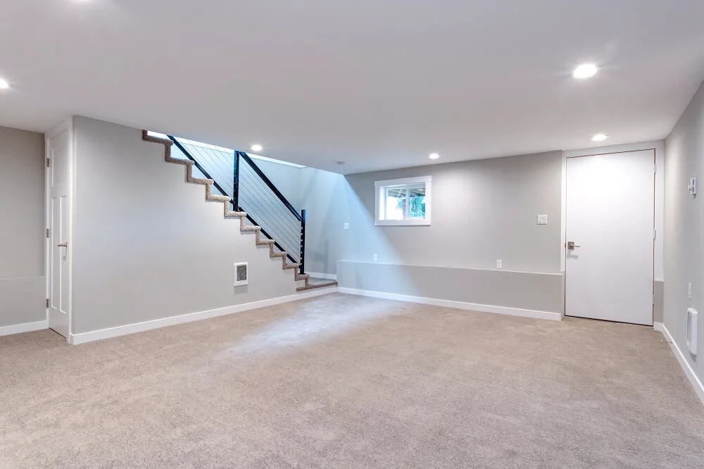 upgraded basement remodel near Chicago living area